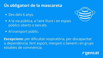 Dur mascareta serà obligatori des dels sis anys en endavant