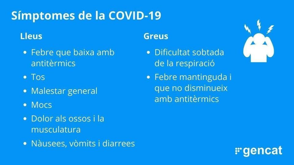 Aquests són els principals símptomes que provoca la COVID19