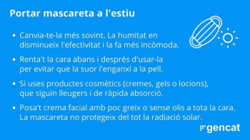 La humitat que provoca la calor fa que la mascareta perdi efectivitat amb el pas del temps