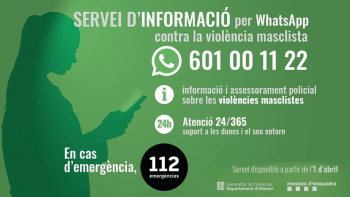 Nou servei d'Informació per WhatsApp contra la violència masclista.