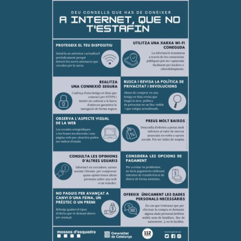 Davant l’increment d’estafes a Internet, el cos de Mossos d’Esquadra ha editat un tríptic amb consells que has de conèixer!