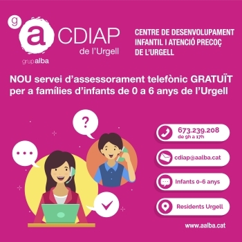 El CDIAP del del Grup Alba ofereix suport telefònic gratuït a les famílies amb infants de 0 a 6 anys de l'Urgell.
