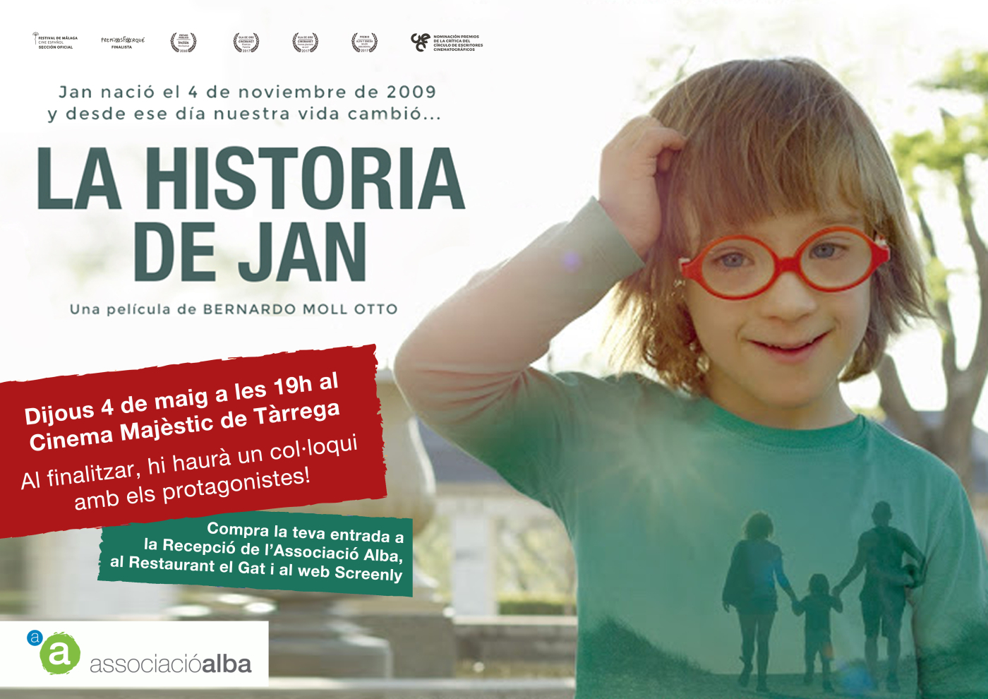 L’ASSOCIACIÓ ALBA PORTA A TÀRREGA EL FILM “LA HISTORIA DE JAN” AMB LA PRESÈNCIA DELS SEUS PROTAGONISTES