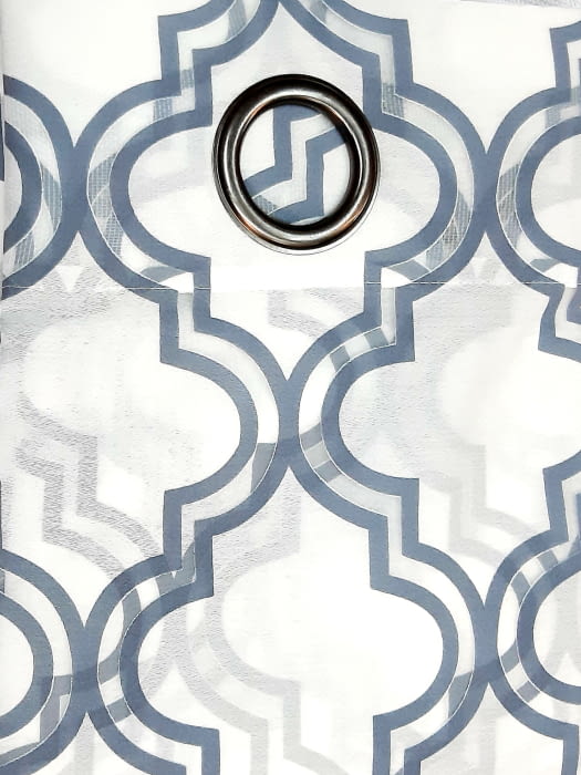 Visillos confeccionado Aurora azul - 1