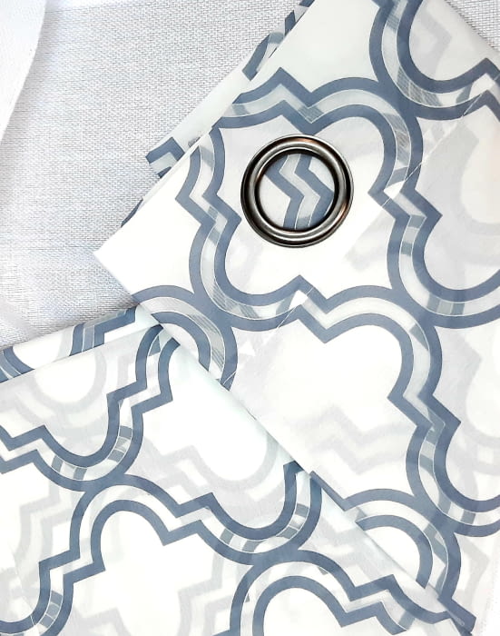 Visillos confeccionado Aurora azul - 4