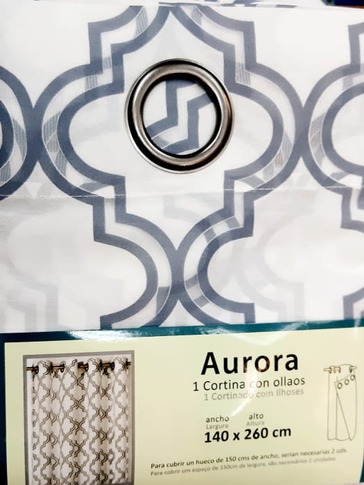 Visillos confeccionado Aurora azul - 5