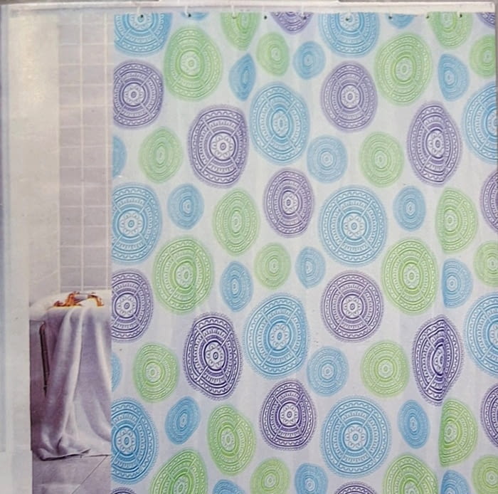 Cortina de baño mandalas turquesa