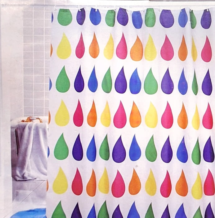 Cortina de baño Gotas multicolor