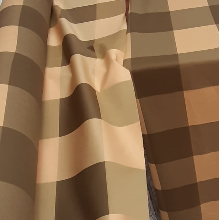 Tela cuadros marrón y amarillo 150