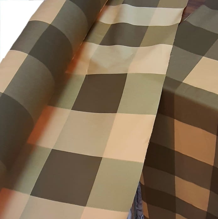 Tela cuadros marrón y amarillo 150 - 1