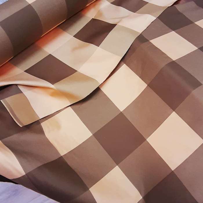 Tela cuadros marrón y amarillo 150 - 2