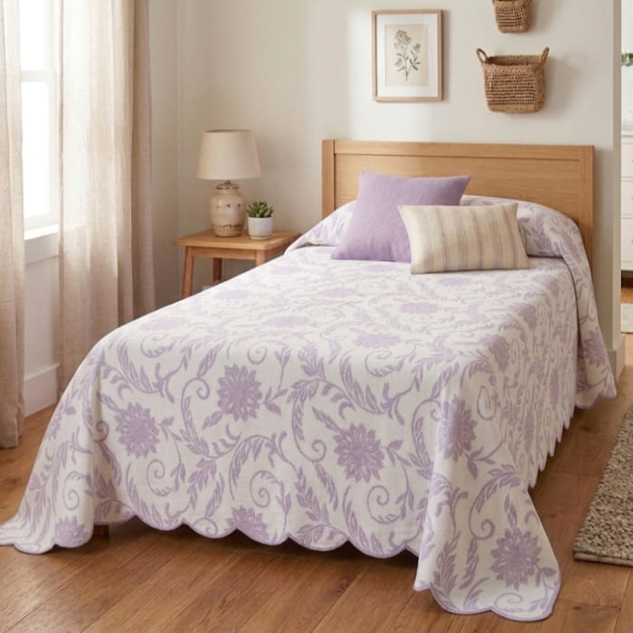 Colcha Reversible lila Saly. Cama 105 - 1