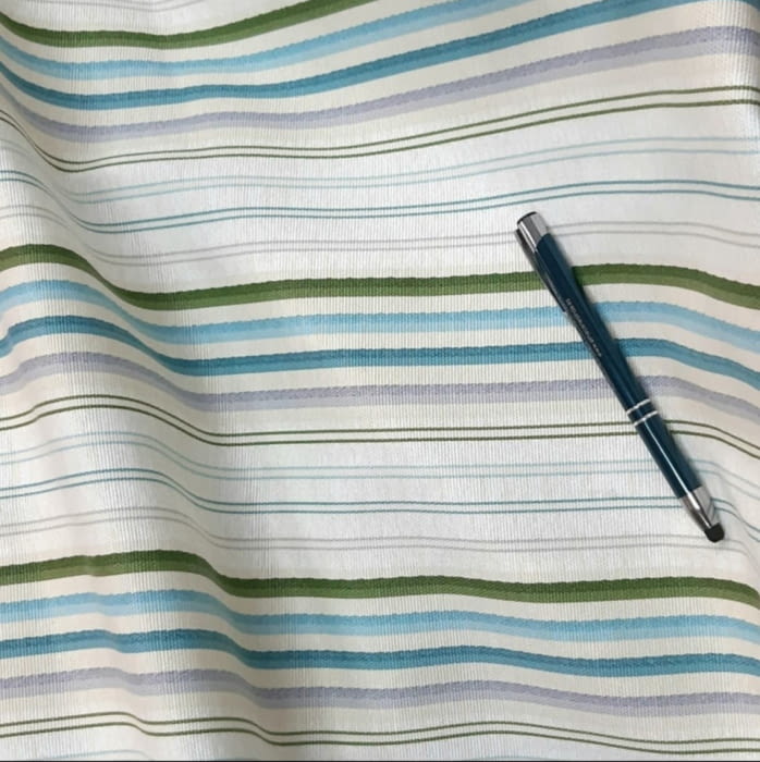 Tela loneta Rayitas verde turquesa Tricia 280 - 1