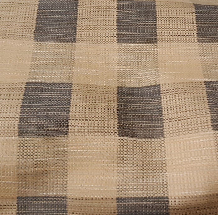 Tela Tapicería Sati cuadros beige y azul 140 - 2