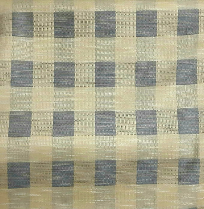 Tela Tapicería Sati cuadros beige y azul 140 - 4