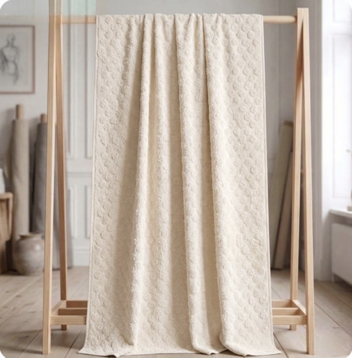 Tela Tapicería círculos beige