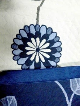 Colcha reversible flores azul. Cama 105 - 2