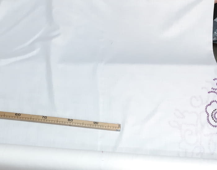 Tela Visillo lino lentejuelas malva - 5