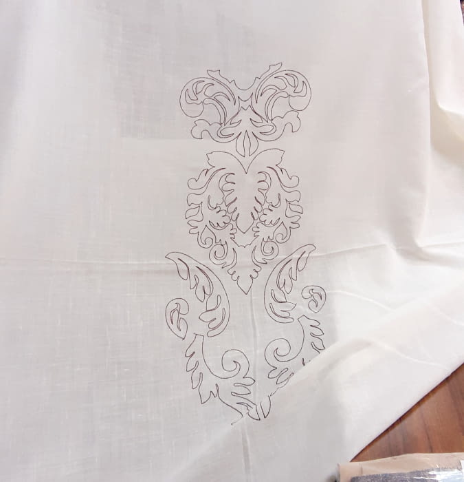 Tela Visillo panó granate