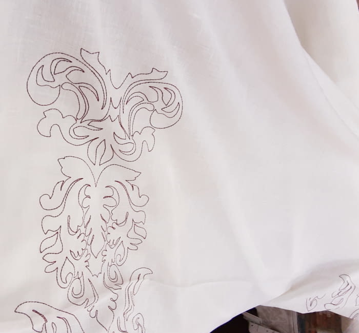 Tela Visillo panó granate - 2