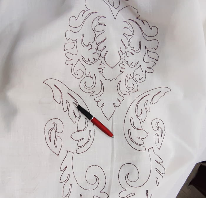 Tela Visillo panó granate - 4