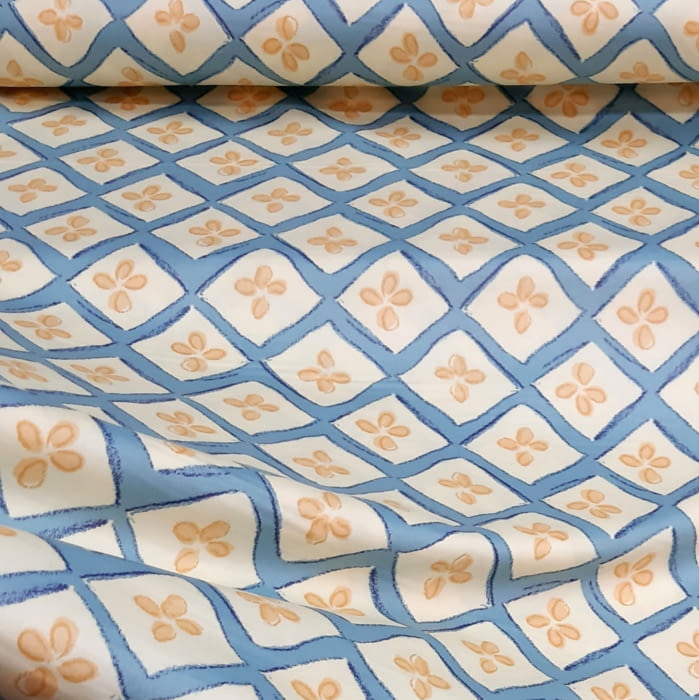 Tela Satén flor rombo 280