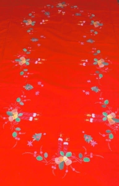 Mantelerías Navidad rojas apliques - 2