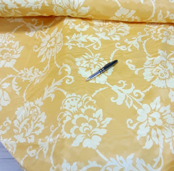 Tela Moaré flores amarillo 280 - 4