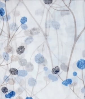 Visillos confeccionados Begoña flores azul - 4