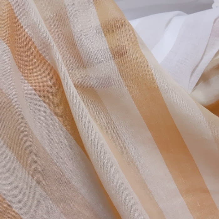 Tela Visillo lino rayas ocre