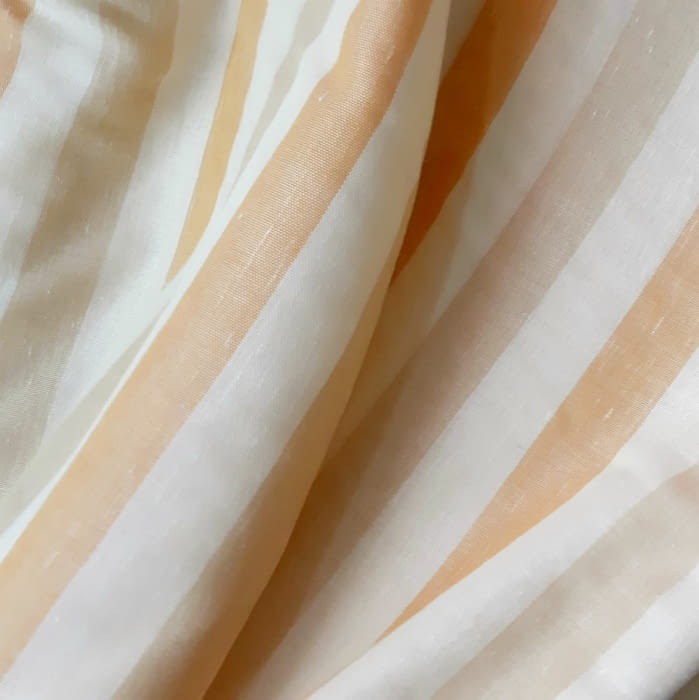 Tela Visillo lino rayas ocre - 1