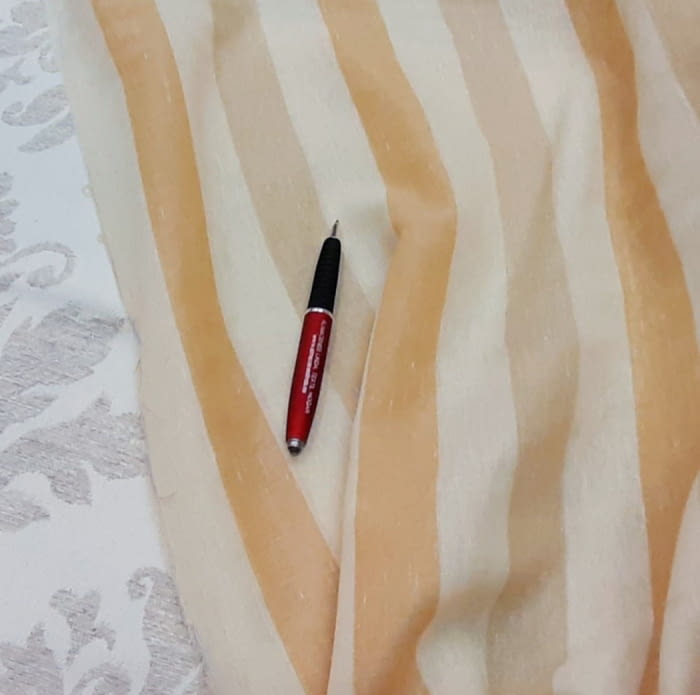 Tela Visillo lino rayas ocre - 2