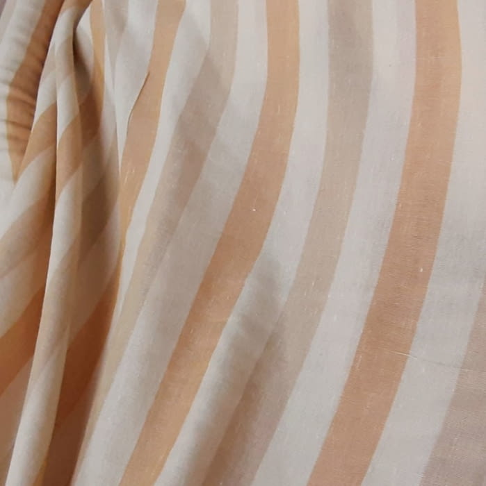 Tela Visillo lino rayas ocre - 3