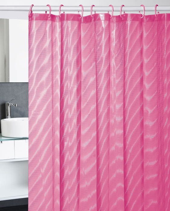 Cortina de baño pvc rosa
