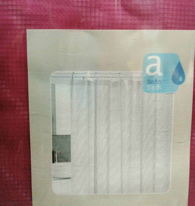 Cortina de baño pvc rosa - 2