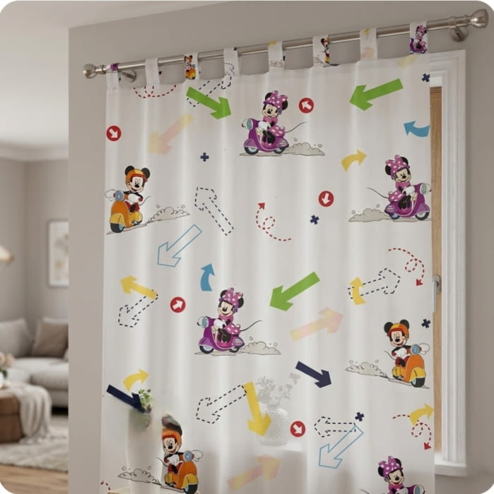 Visillo confeccionado Mickey y Minnie Mouse