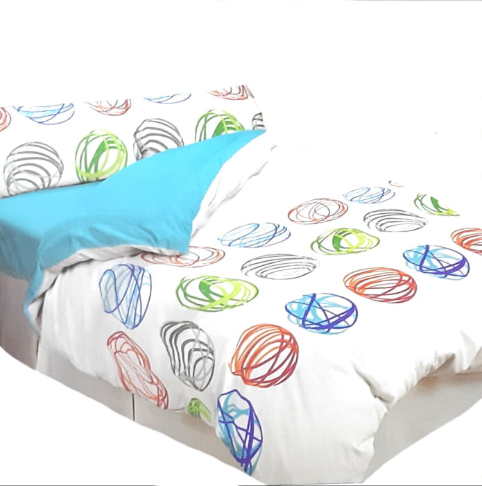 Funda nórdica círculos turquesa Cama 90