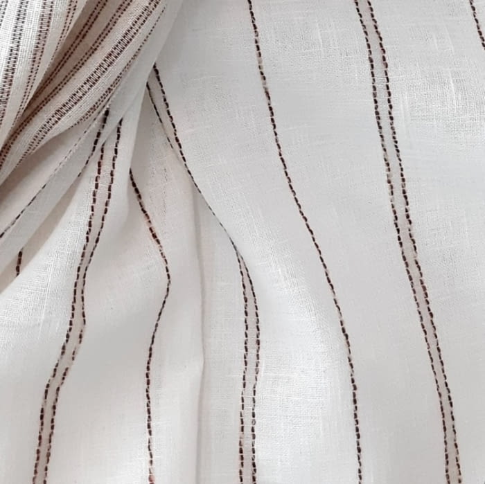 Tela Visillo Rayitas granate - 2