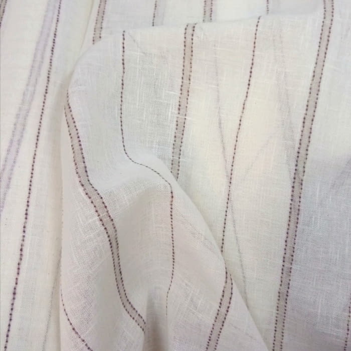 Tela Visillo Rayitas granate - 4