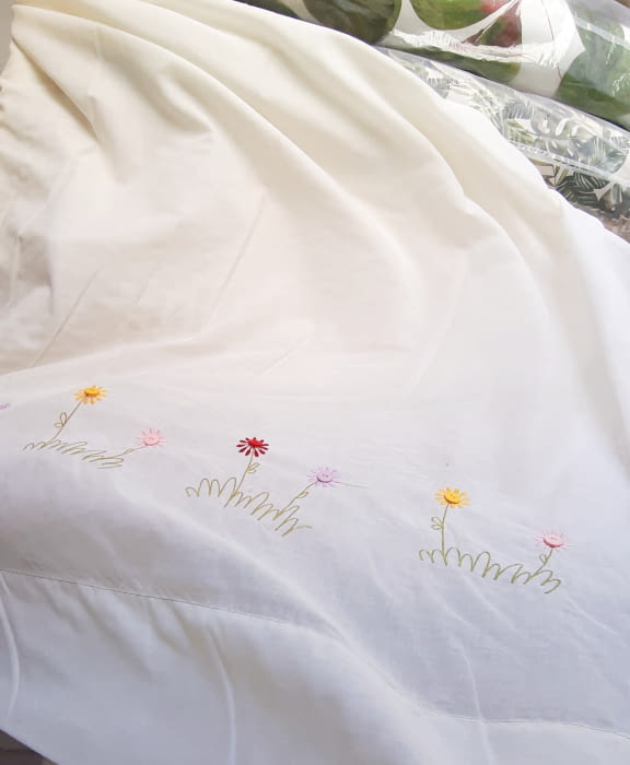 Tela Visillo flor botones - 3