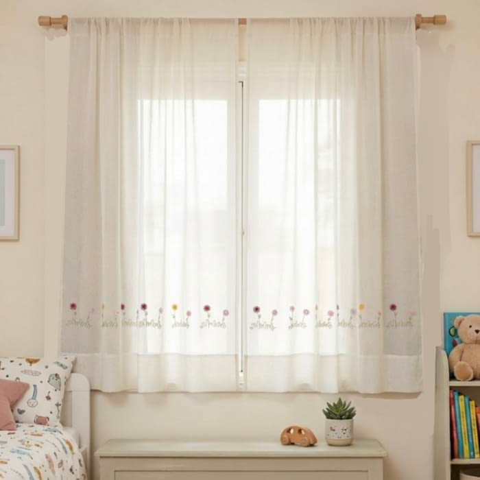 Retal Tela Visillo flor botones - 3