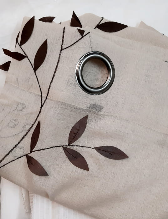 1 Visillo hojas marrón - 1