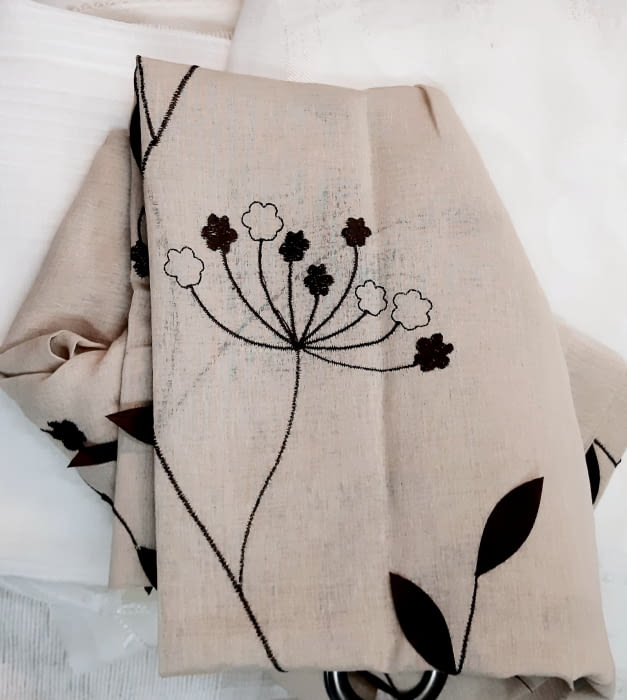 1 Visillo hojas marrón - 2