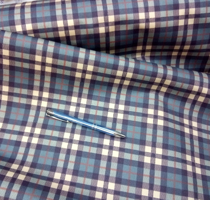 Tela cuadros azul 1,50 x 1,60 metros