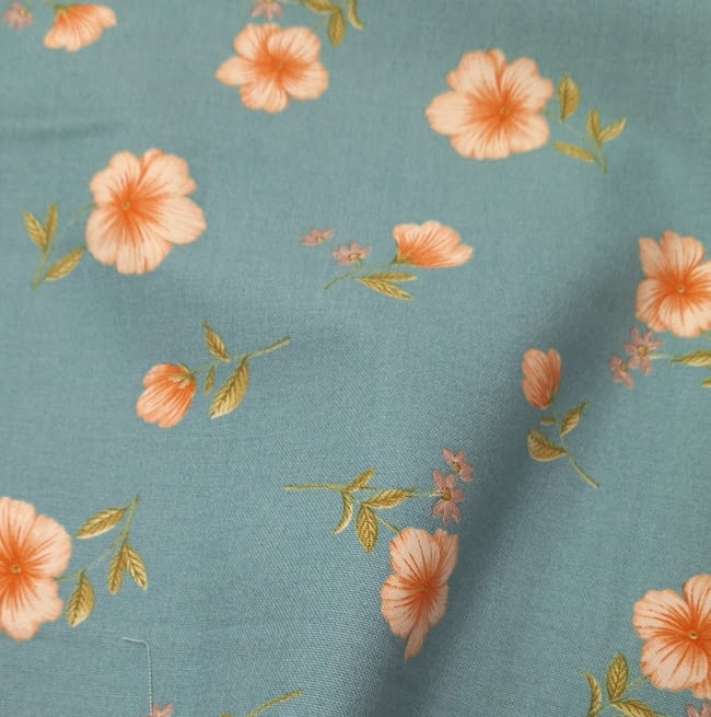 Retal Tela Cretona turquesa 60 x 280 cm - 4