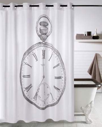 Cortina baño Reloj