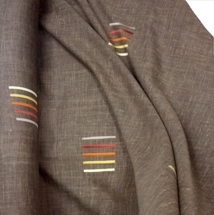 Tela Visillo lino marrón