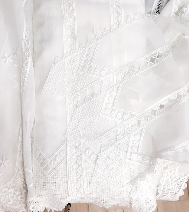 Telas Visillos holandeses confeccionado labrado pico