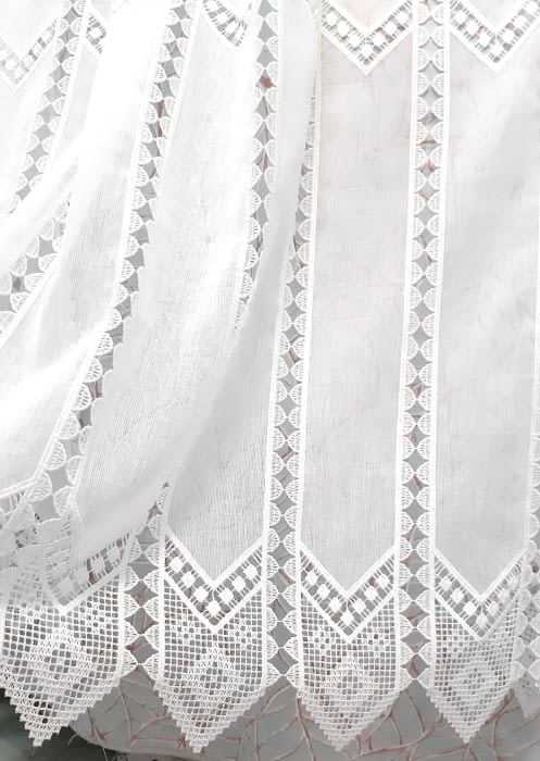 Telas Visillos holandeses confeccionado labrado pico - 1