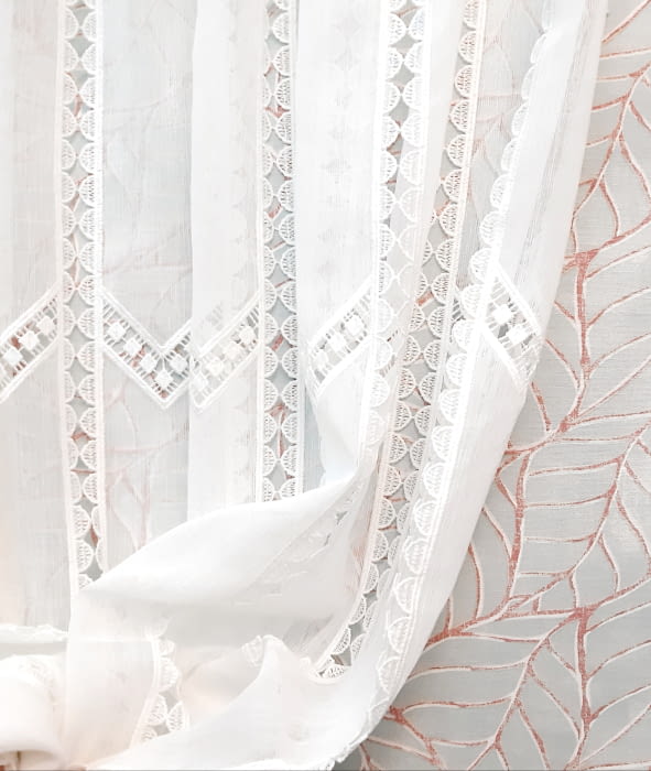 Telas Visillos holandeses confeccionado labrado pico - 4